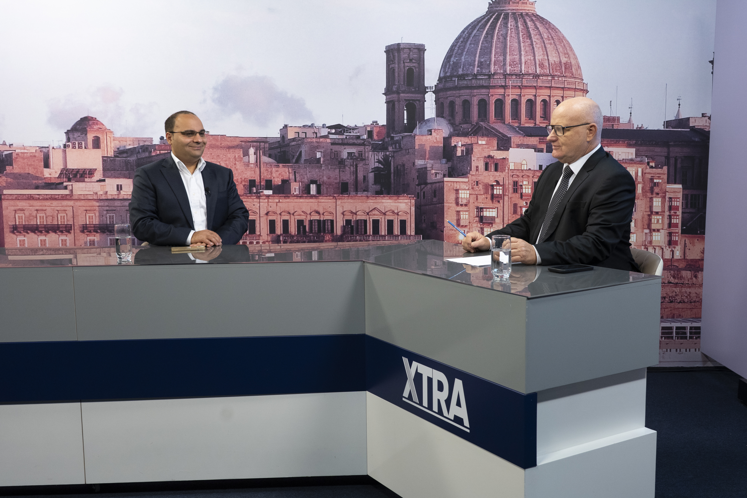 Finance Minister Clyde Caruana featured as a guest on TVM's Xtra with Saviour Balzan (Photo: James Bianchi/MaltaToday)